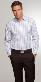'City Collection' Mens ETI Executive Stripe Long Sleeve Shirt