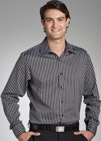 'Corporate Reflection' Mens Bold Stripe Long Sleeve Tailored Shirt