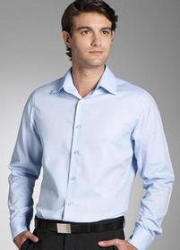 'Corporate Reflection' Mens Box Weave Long Sleeve Tailored Shirt