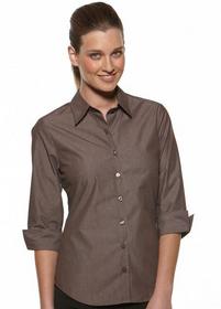 'Corporate Reflection' Ladies Stripe ¾ Sleeve Tailored Blouse