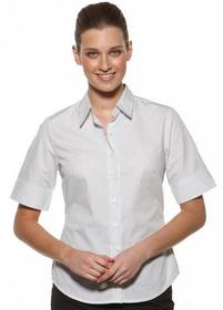 'Corporate Reflection' Ladies Stripe Short Sleeve Tailored Blouse