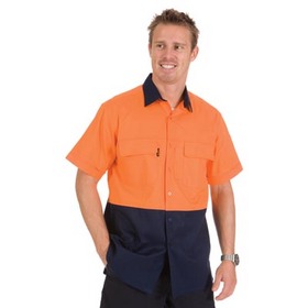 'DNC' HiVis 3 Way Cool Breeze Short Sleeve Cotton Shirt