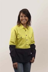 'JB' HiVis Ladies 150g Long Sleeve Shirt