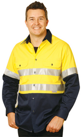 'Winning Spirit' Cool-Breeze Cotton Twill L/S Safety Shirt with Reflective Tape