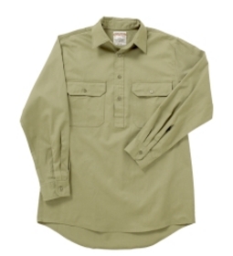 'Yakka' Closed Front Long Sleeve Drill Shirt