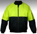 Waterproof Hi Vis Nylon Bomner Jacket with Utility Pocket on left arm