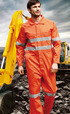 'Bocini' Unisex Hi-Vis Cotton Drill Overalls with X-Pattern Reflective Tape