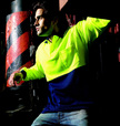'Bocini' Unisex Hi-Vis Long Sleeve Polyface/Cotton Back Polo