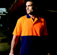 'Bocini' Unisex Hi-Vis Short Sleeve Polyface/Cotton Back Polo
