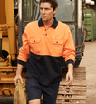 'Bocini' Unisex Hi-Vis Long Sleeve Cotton Jersey Polo