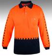 Long Sleeve Hi-Vis Cotton Backed Polyester Safety Polo with Arrow Tape