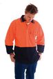 'DNC' Cotton Back Back HiVis Two Tone Fluoro Polo - L/S