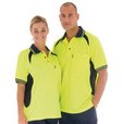 'DNC' HiVis Cool Breeze Contrast Mesh Panel Polo Shirt - S/S