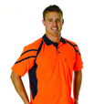 'DNC' HiVis Cool Breathe Short Sleeve Stripe Panel Polo Shirt