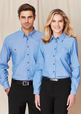 'Biz Collection' Mens Wrinkle Free Chambray Shirt Long Sleeve