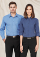 'Biz Collection' Men's Micro Check Shirt Long Sleeve