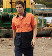 'Bocini' Unisex Hi-Vis Cotton Twill Shirt Short Sleeve