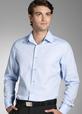 'Corporate Reflection' Mens Box Weave Long Sleeve Tailored Shirt
