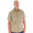 'DNC' Cotton Drill Close Front Work Shirt, Short Sleeve