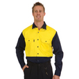 'DNC' HiVis Two Tone Cotton Drill Shirt - L/S