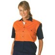 'DNC' Ladies HiVis Two Tone Short Sleeve Cotton Drill Shirt