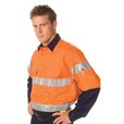 'DNC' HiVis D/N Two Tone Cool Breeze Long Sleeve Close Front Cotton Shirt with 3M 8910 Reflective Tape
