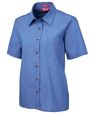 'JB' Ladies Indigo Chambray Shirt Short Sleeve