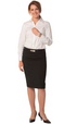 'Winning Spirit' Ladies Wool Blend Stretch, Mid Length Lined Pencil Skirt