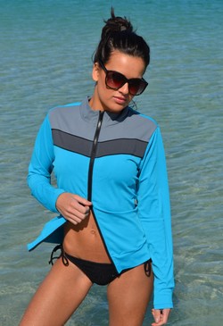 CHLORINE RESISTANT Jacket Rashie Blue Combo