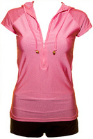 half zip cap sleeve PINK colour