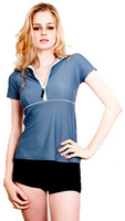 half zip empire line cap sleeve SMOKY colour