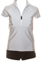 half zip empire line cap sleeve silver colour