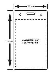 CHFV02   Flexible card holder Vertical - Portrait format. Clear PVC Insert 60 x 95 mm