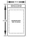 CHFV01  Flexible card holder Vertical - Portrait format. Clear PVC Insert 60 x 86 mm