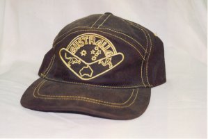 Nubuck leather baseball style cap.