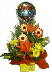 Bright flowers & balloon Perth delivery