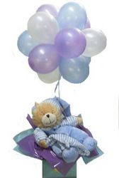 baby boy balloons & teddy Perth