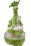 Green giraffe Nappy Cake