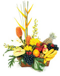 Gift Baskets Fruit and Tropical Flower Basket