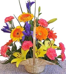 Mixed arrangement in basket