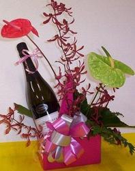 Wine with flower holder