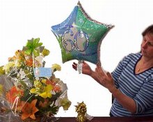 Helium birthday balloon