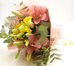 Hand tied Lilium bouquet