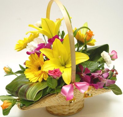 Mothers day basket arrangement