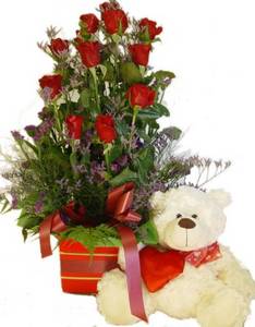 misty love teddy and roses