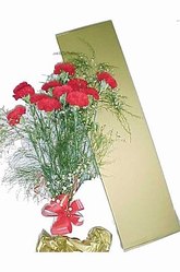 Carnations in gift box