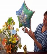 Helium birthday balloon