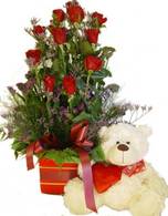 misty love teddy and roses