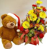 Large Teddy and Flowers
