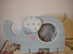 Elephant Photo Frame Blue
